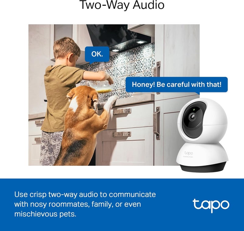 tapo TP-Link 2K QHD Pan/Tilt Security Camera for Pet Camera, Baby Monitor, Motion Detection, Motion Tracking, 2-Way Audio, Night Vision, Cloud &SD Card Storage, Works w/Alexa & Google Home( C220) - Image 4